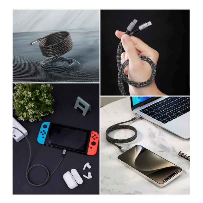 ADAM 亞果元素|USB-C 對 USB-C|60W MS100/MS200 磁吸充電線