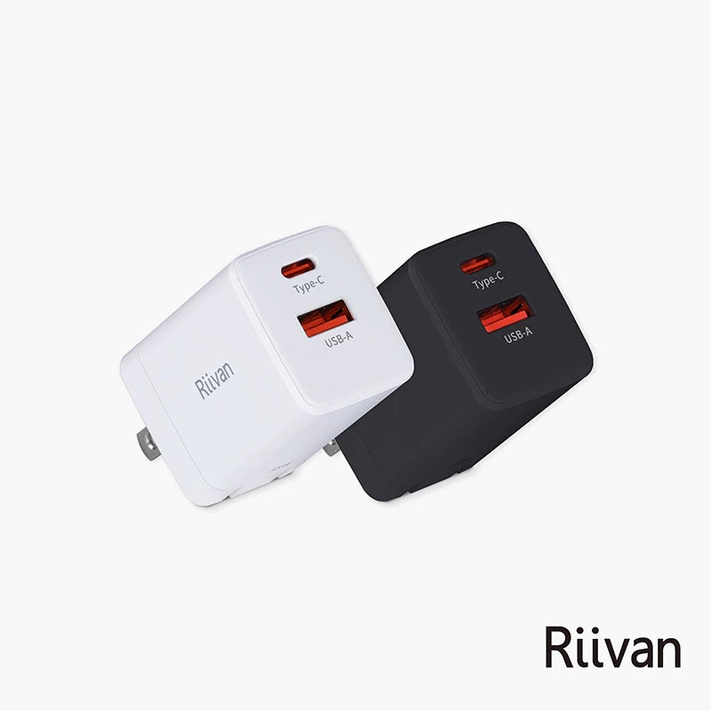 Riivan| 35W 1C1A / 2C GaN氮化鎵|雙孔充電器