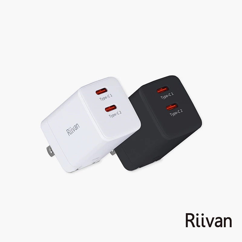 Riivan| 35W 1C1A / 2C GaN氮化鎵|雙孔充電器