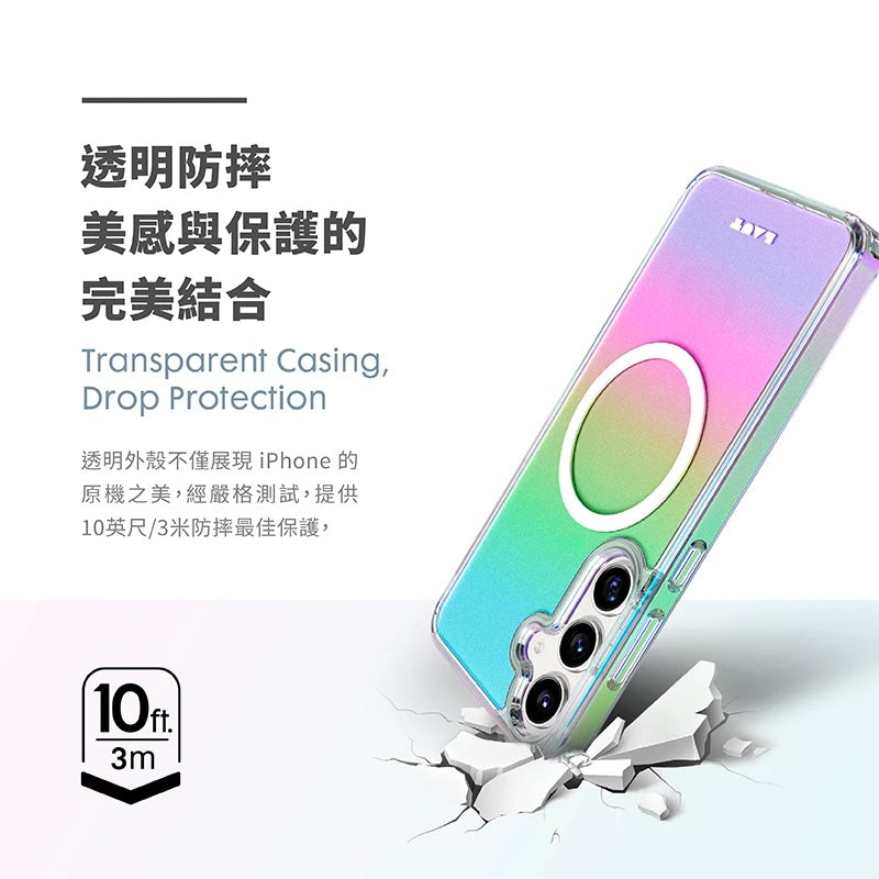 LAUT 萊德 Galaxy S25手機殼|磁吸炫彩款-彩透白|適用S25/S25+/S25 Ultra