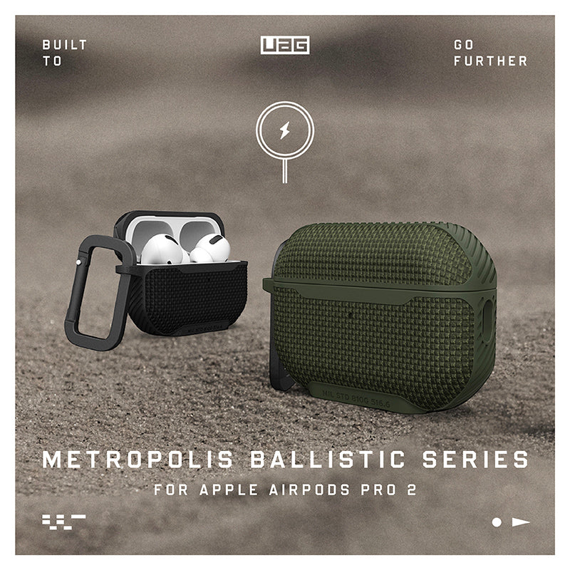 UAG AirPods Pro 2保護殼|MagSafe磁吸耐衝擊尼龍款