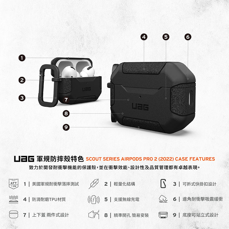 UAG AirPods Pro 2保護殼|耐衝擊防塵款