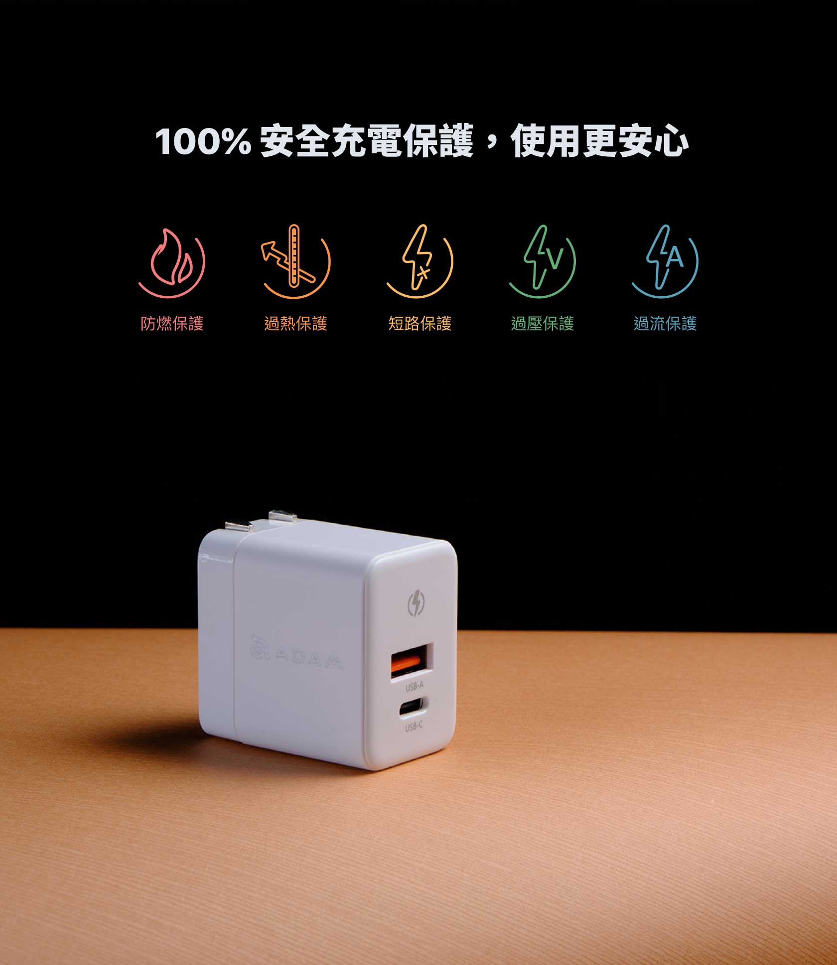 ADAM 亞果元素｜35W GaN氮化鎵｜OMNIA X35A 雙孔迷你快速電源供應器