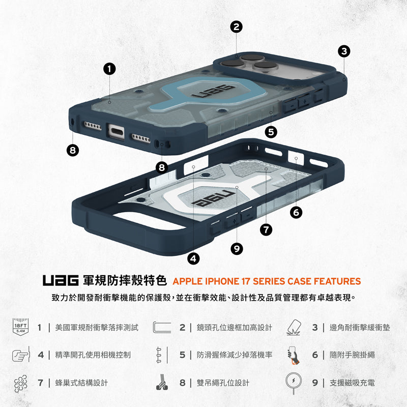 UAG iPhone 17/Air/Pro/Pro Max手機殼｜MagSafe磁吸耐衝擊經典款-附手腕掛繩