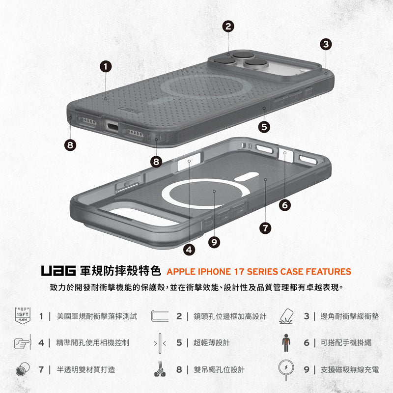 UAG iPhone 17/Air/17 Pro/Pro Max手機殼｜MagSafe磁吸耐衝擊輕薄款