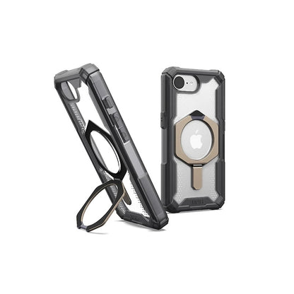 UAG iPhone 16e手機殼｜MagSafe磁吸耐衝擊支架經典款-透灰(鈦灰圈)