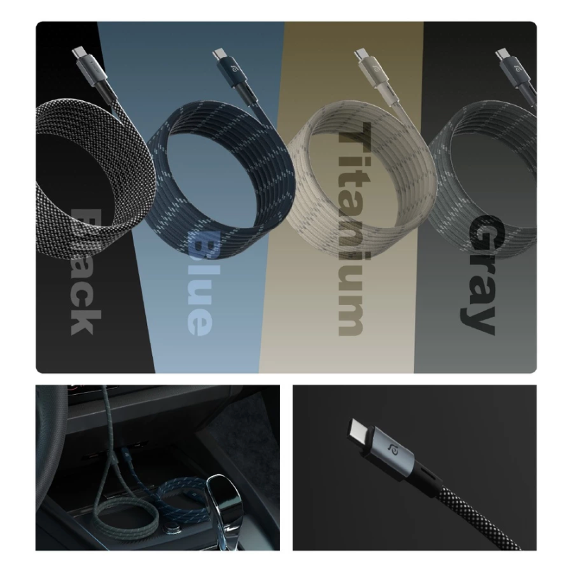 ADAM 亞果元素｜USB-C 對 USB-C｜240W MP100/MP200 磁吸充電線