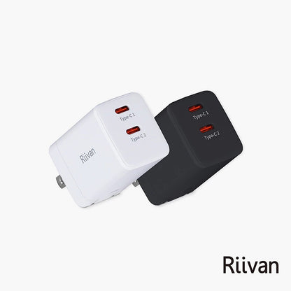 Riivan｜ 35W 1C1A / 2C GaN氮化鎵｜雙孔充電器