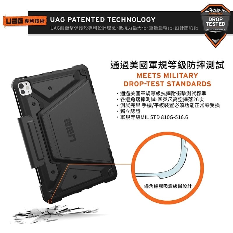 UAG iPad Pro 11/13吋保護殼(M4,2024)｜都會款耐衝擊款