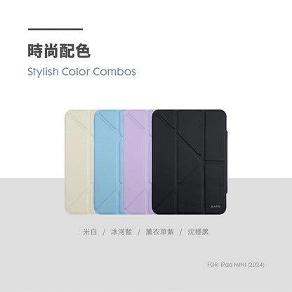 LAUT 萊德 iPad mini保護殼｜透明背板多功能Y折款｜適用mini 6/7(2024)