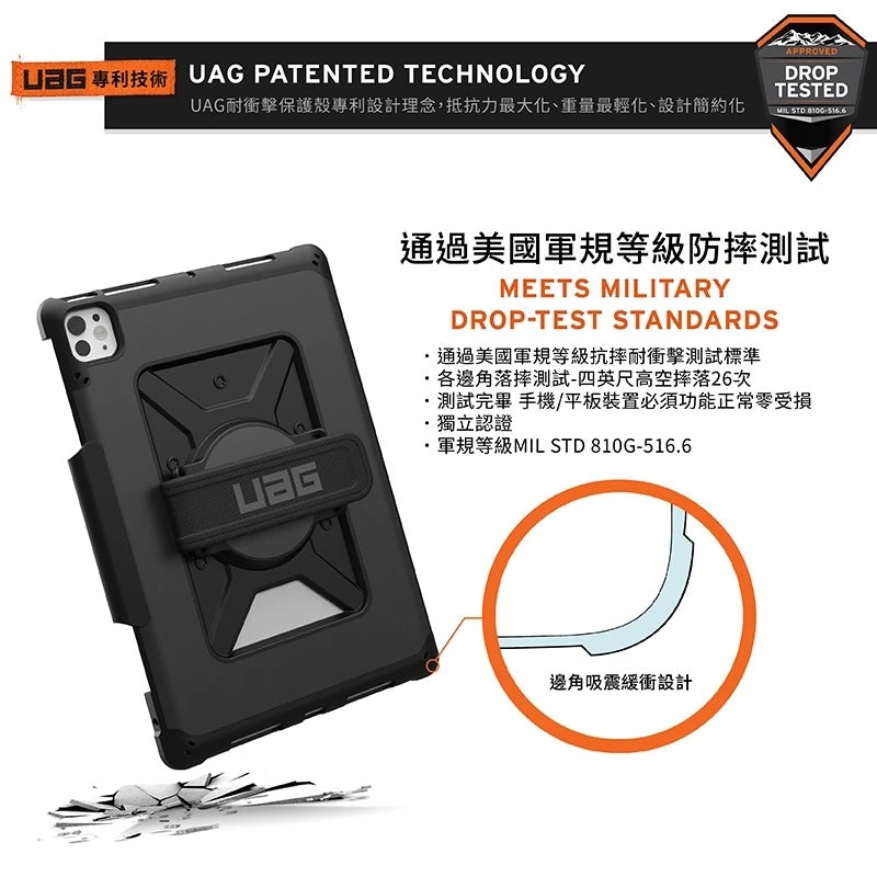 UAG iPad Pro 11吋保護殼(M4,2024)｜耐衝擊旋轉式款