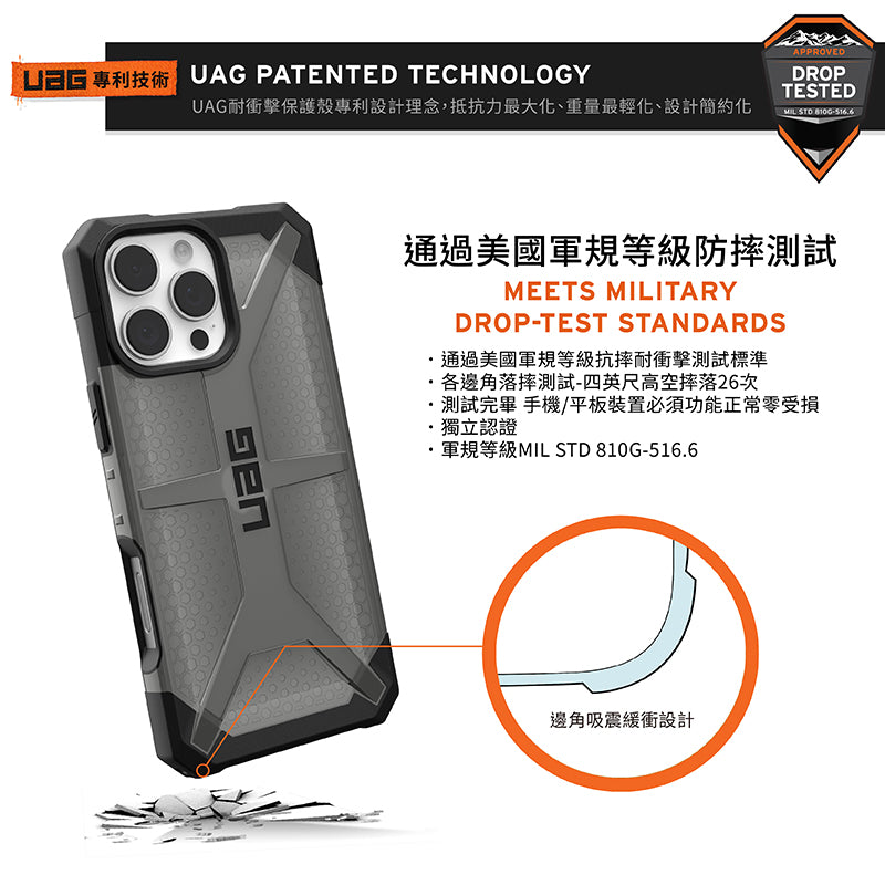 UAG iPhone 16 Pro/Pro Max手機殼｜耐衝擊經典透色款