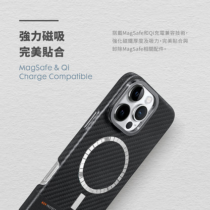 LAUT萊德 iPhone 16手機殼｜MagSafe磁吸鏡頭支架極薄纖維款｜適用16/Plus/Pro/Pro Max