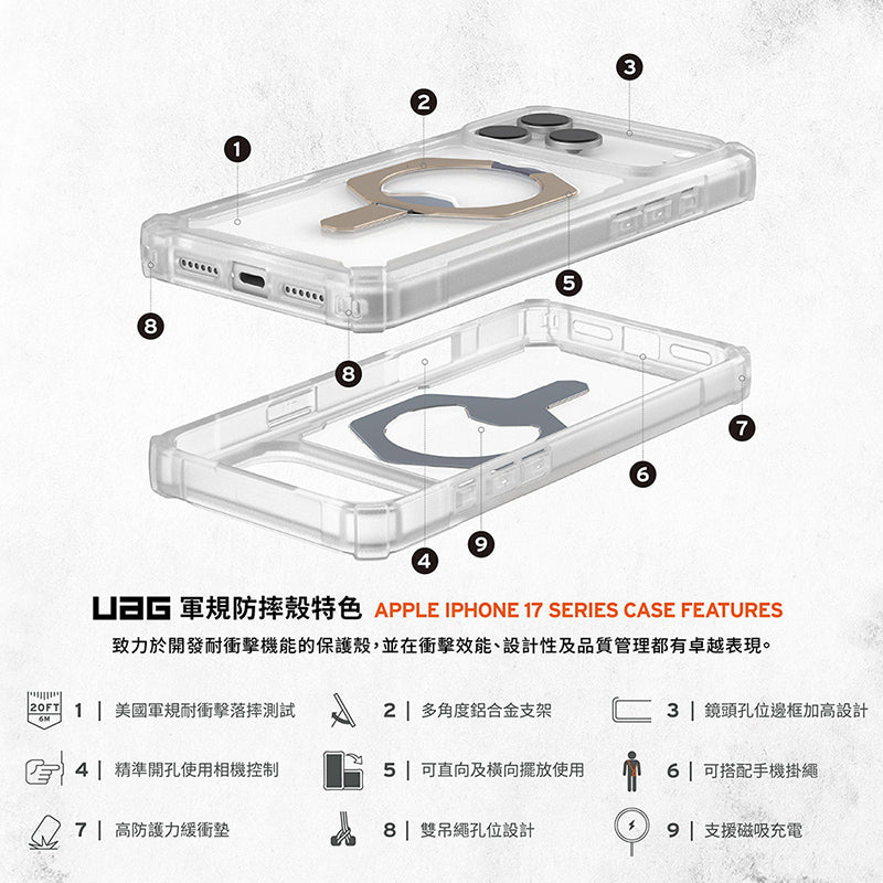 UAG iPhone 17/Air/Pro/Pro Max手機殼｜MagSafe磁吸耐衝擊支架經典款