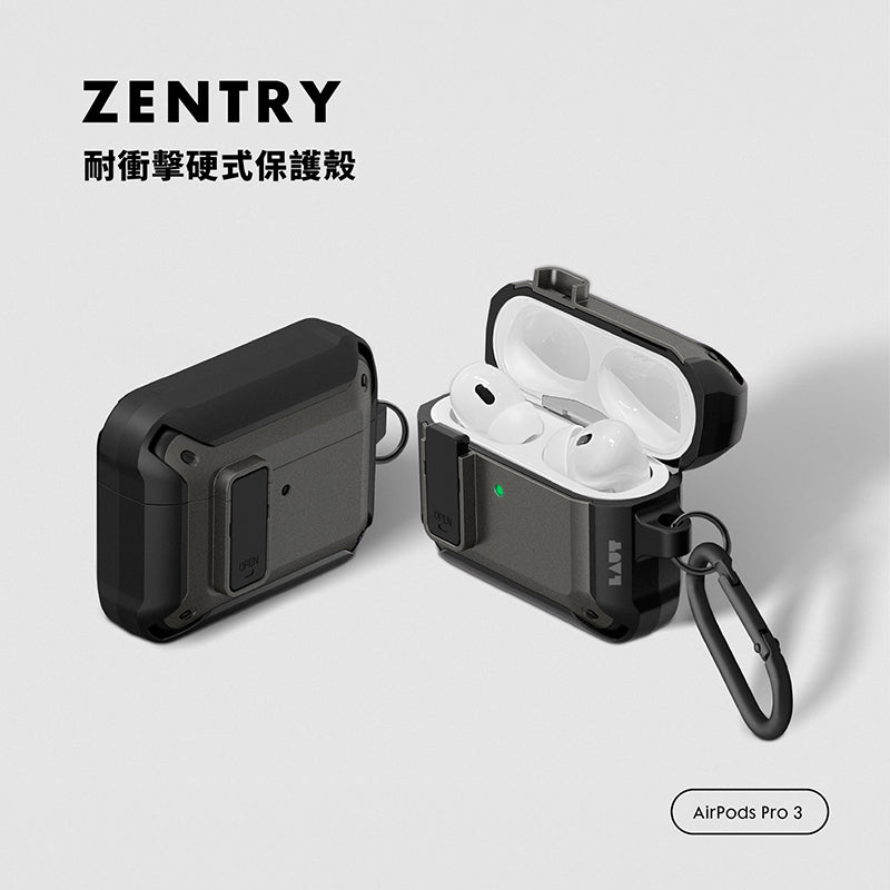 LAUT 萊德 AirPods Pro 3 保護殼｜耐衝擊硬式款-黑