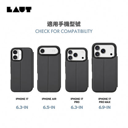 LAUT 萊德 iPhone 17/Air/17 Pro/Pro Max手機殼｜MagSafe磁吸可拆翻蓋式款