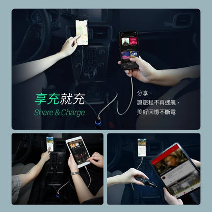 ADAM 亞果元素｜USB-C/A 45W｜OMNIA C1+ 「車用」雙孔快速電源供應器