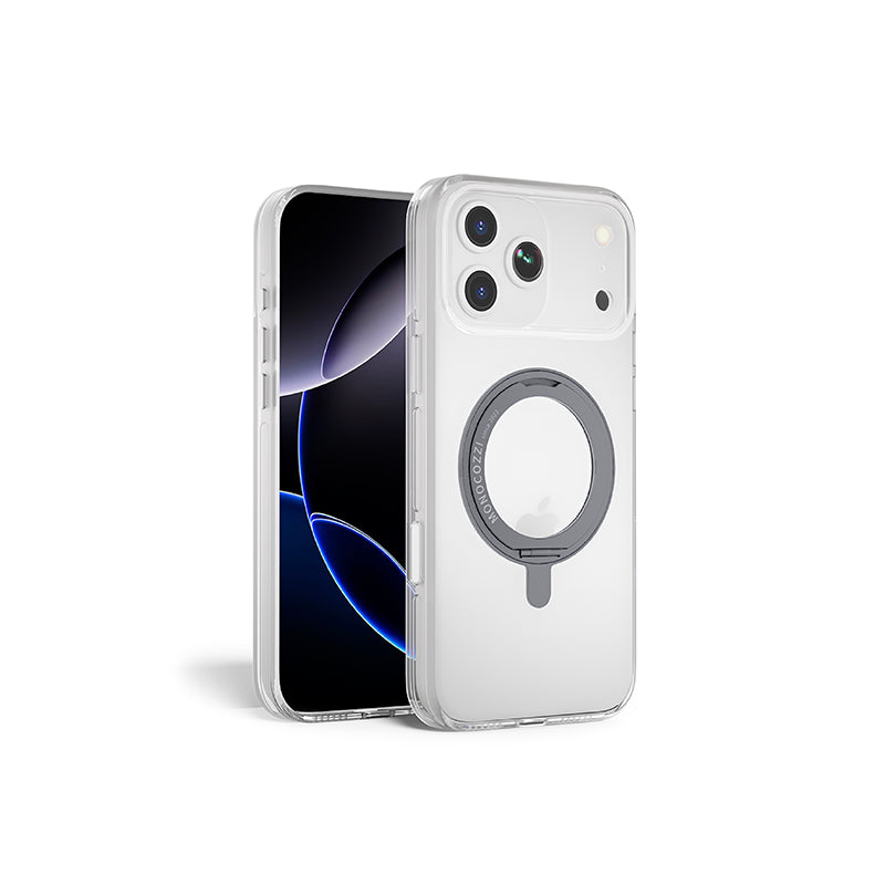 MONOCOZZI iPhone 17/Air/Pro/Max手機殼｜MagSafe磁吸360旋轉支架不發黃透明防摔款