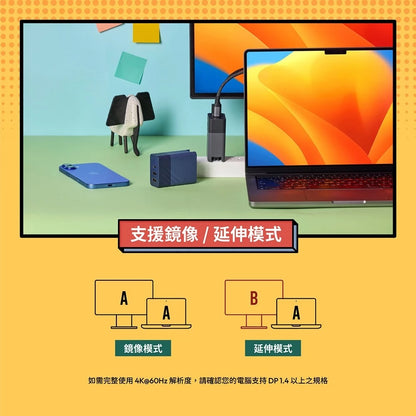 ADAM 亞果元素｜GaN Hub 65W｜氮化鎵影像傳輸電源供應器