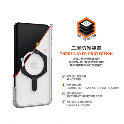 UAG iPhone 16 Pro/Pro Max手機殼｜MagSafe磁吸耐衝擊支架全透款