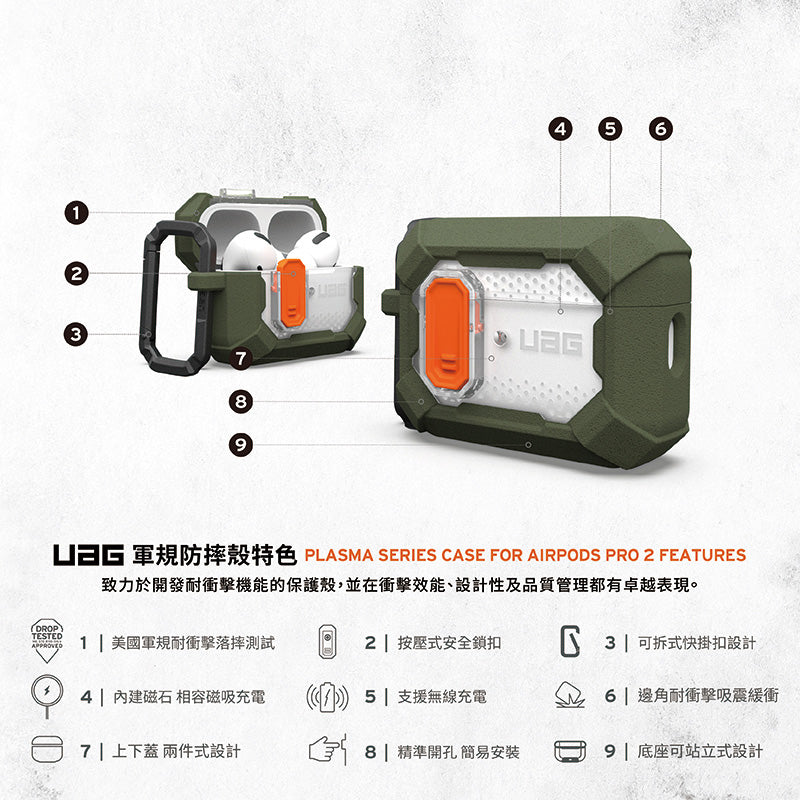 UAG AirPods Pro 2保護殼｜MagSafe磁吸耐衝擊經典款