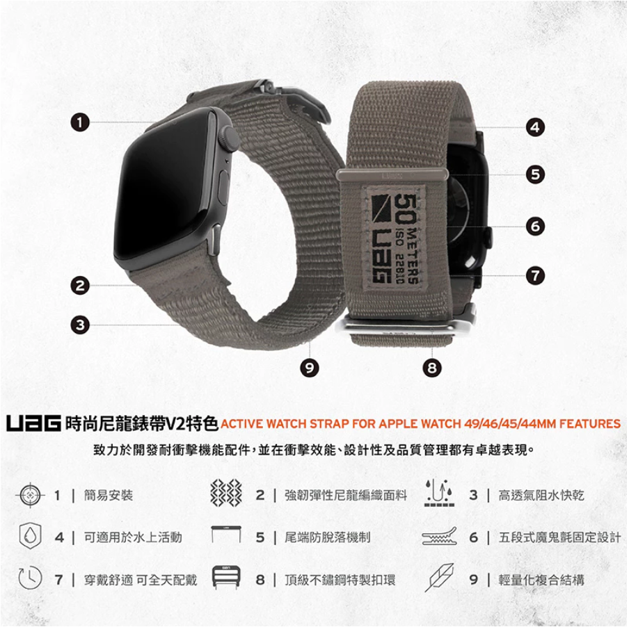 UAG Apple Watch錶帶｜時尚尼龍款V2｜適用42/44/45/46/49mm