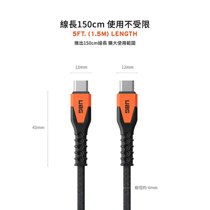 UAG 充電線｜USB-C to USB-C｜1.5m頂級超耐折款